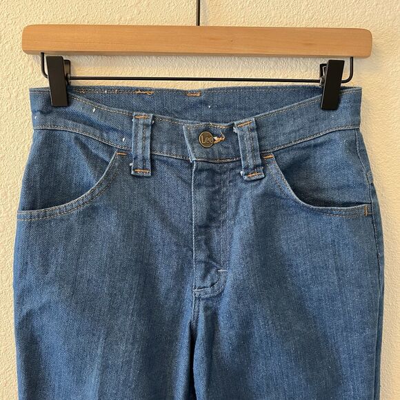 Vintage Lee Jeans Women's Size 25T Flare Talon Zipper Bell Bottom Union Made USA - Picture 2 of 15